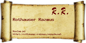 Rothauser Razmus névjegykártya